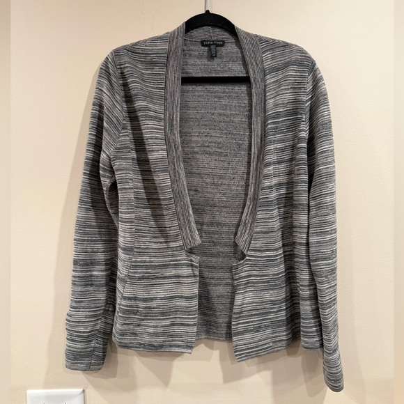 Sweaters - 🔥Eileen Fisher Women’s Gray Striped Women's Sweater Size S EUC🔥